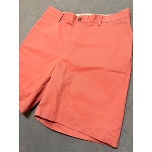 LLBean Classic Fit Coral Chino Shorts Mens Size 33 Flat Front Cotton